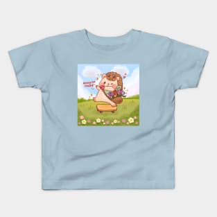 Cute Skateboarding Hedgehog Kids T-Shirt